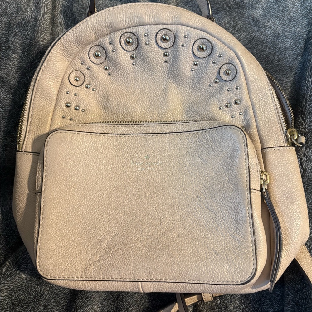 Kate Spade Beige Studded Backpack